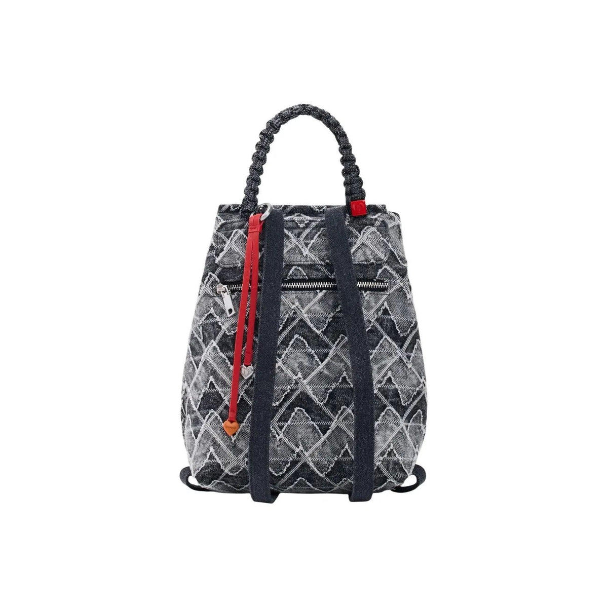 Desigual Women Grey Embellished Denim Mini Rucksack Bag For Stylish Travel by Desigual