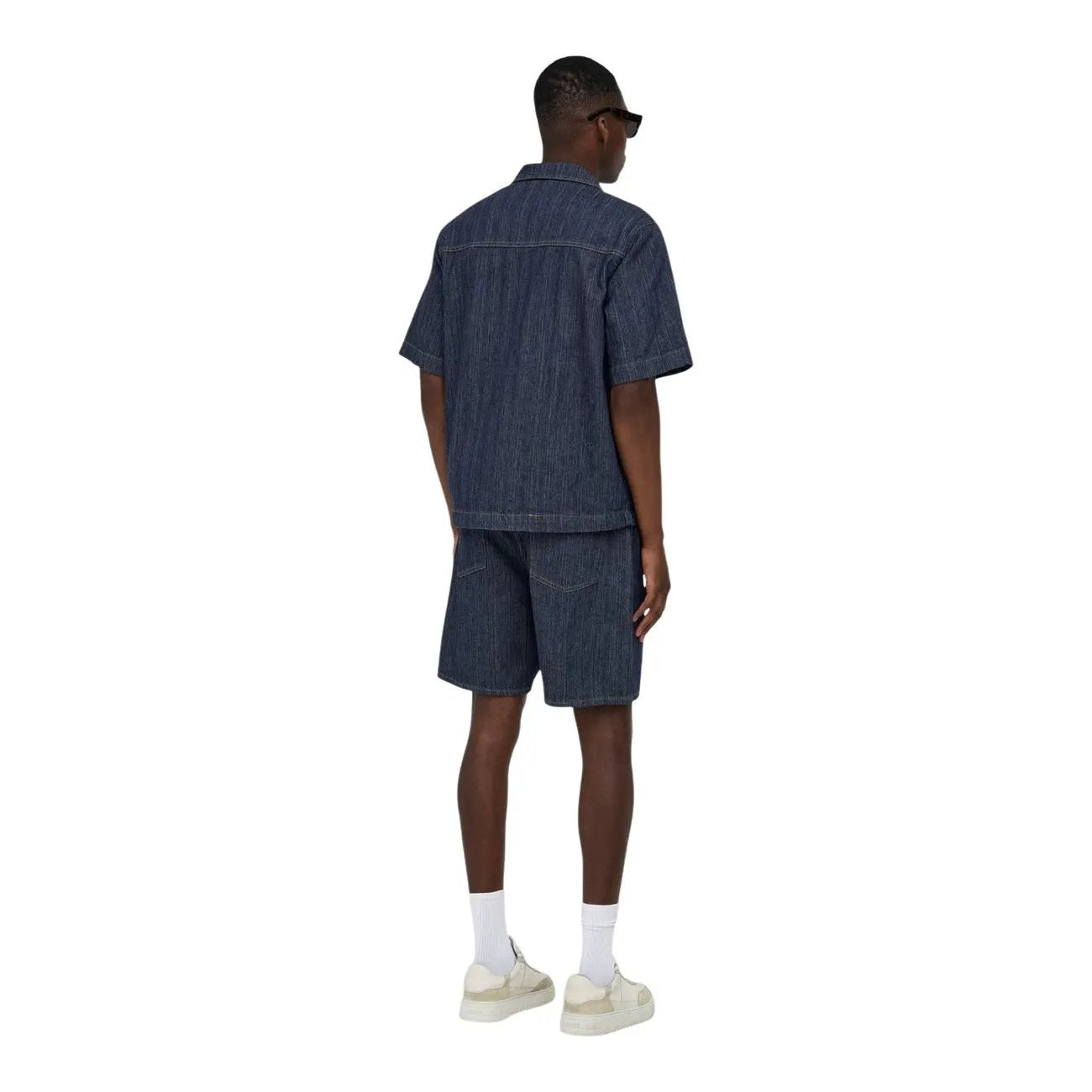 Only & Sons Men Blue Loose Fit Pure Cotton Denim Shorts Stylish Trendy by Only & Sons