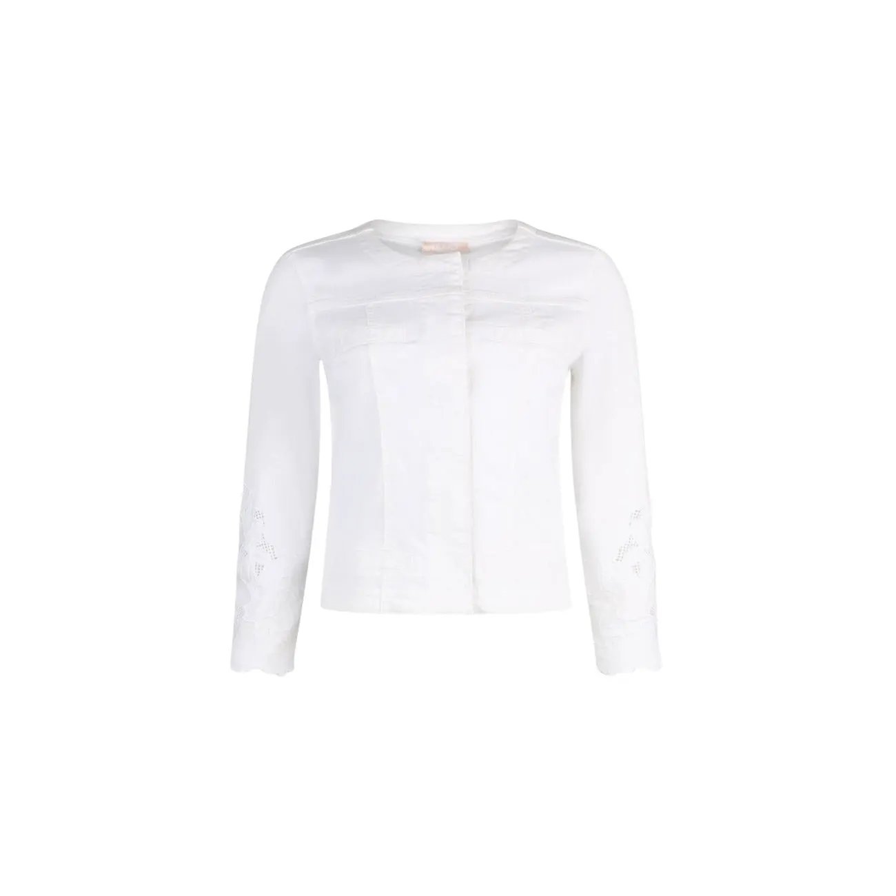 Liu Jo Women White Cotton Blazer Three Quarter Sleeve Elegant Fashion by Liu Jo