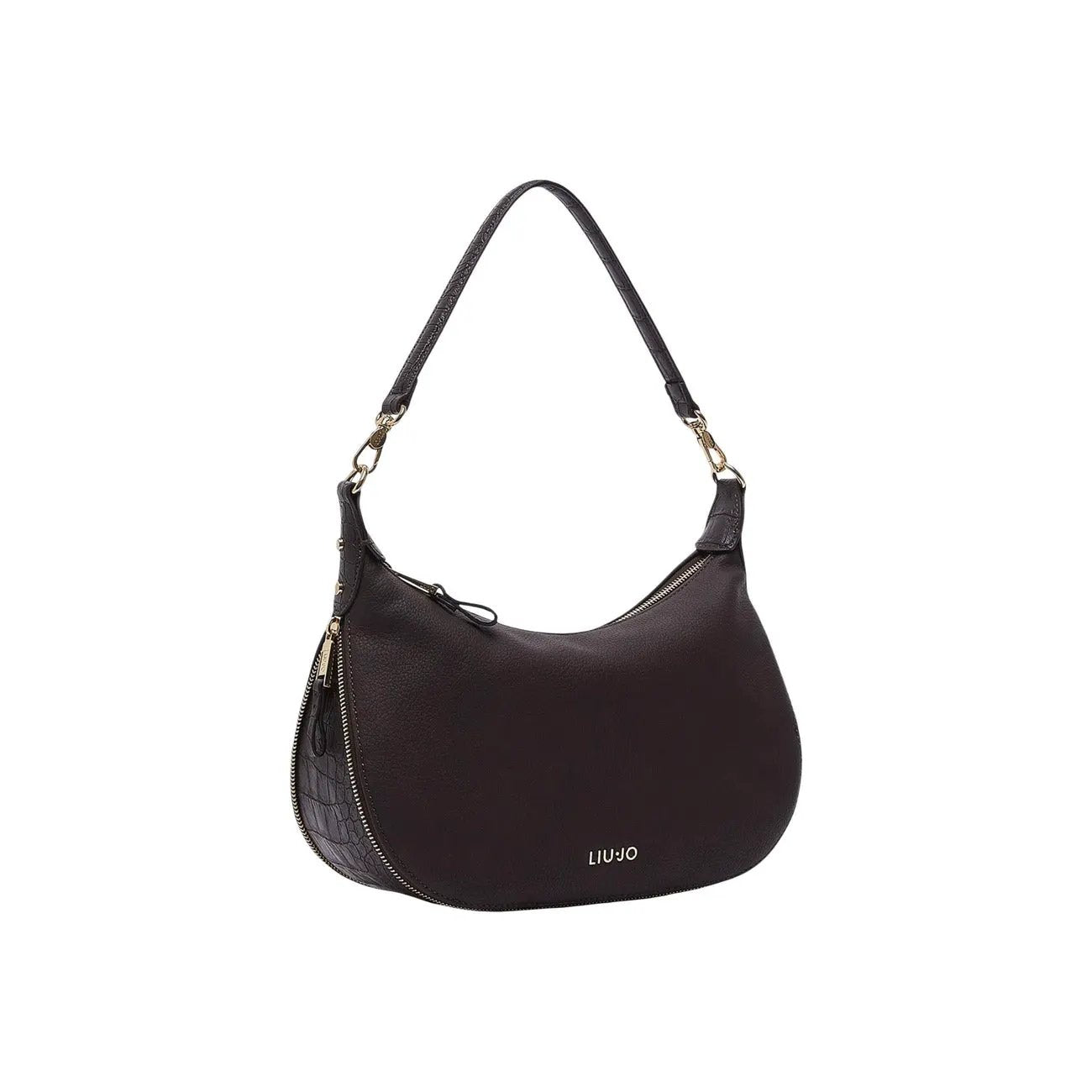 Liu Jo Women Stylish Brown Leather Lined Hobo Bag With Zip Interior Pockets by Liu Jo