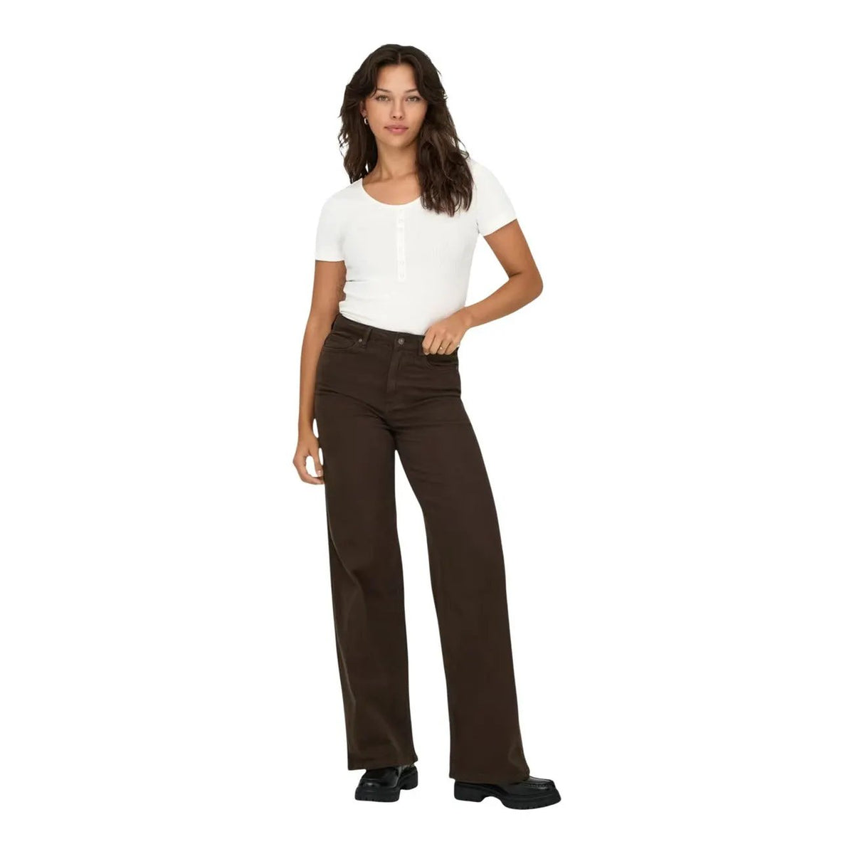 Only Premium Women High Waist Wide Leg Jeans Cozy Stretch Cotton by Only