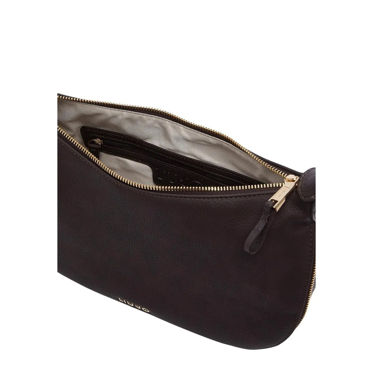 Liu Jo Women Stylish Brown Leather Lined Hobo Bag With Zip Interior Pockets by Liu Jo