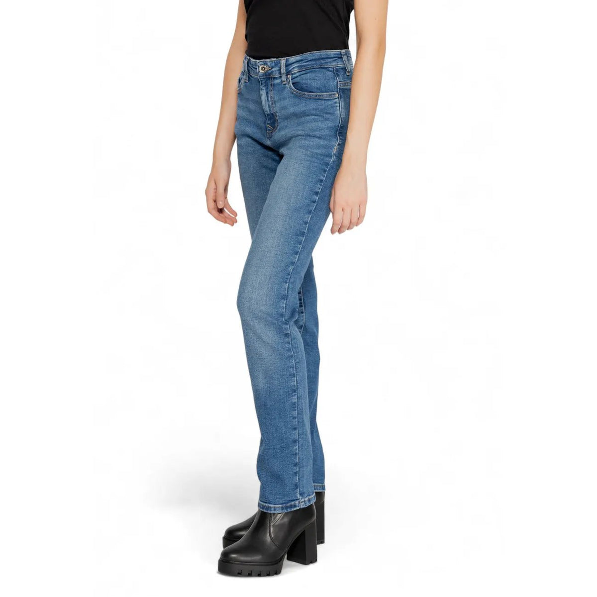 Only Women Jeans Blue Denim Classic Straight Leg With Front Pockets by Only