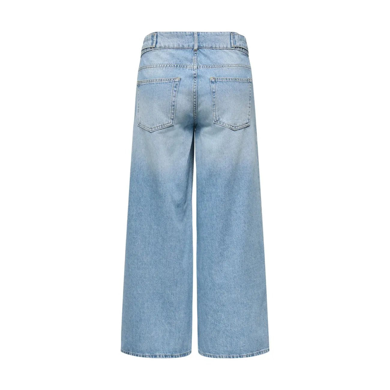 Only Women Jeans Trendy Wide Leg Light Blue Organic Cotton Denim Pants by Only