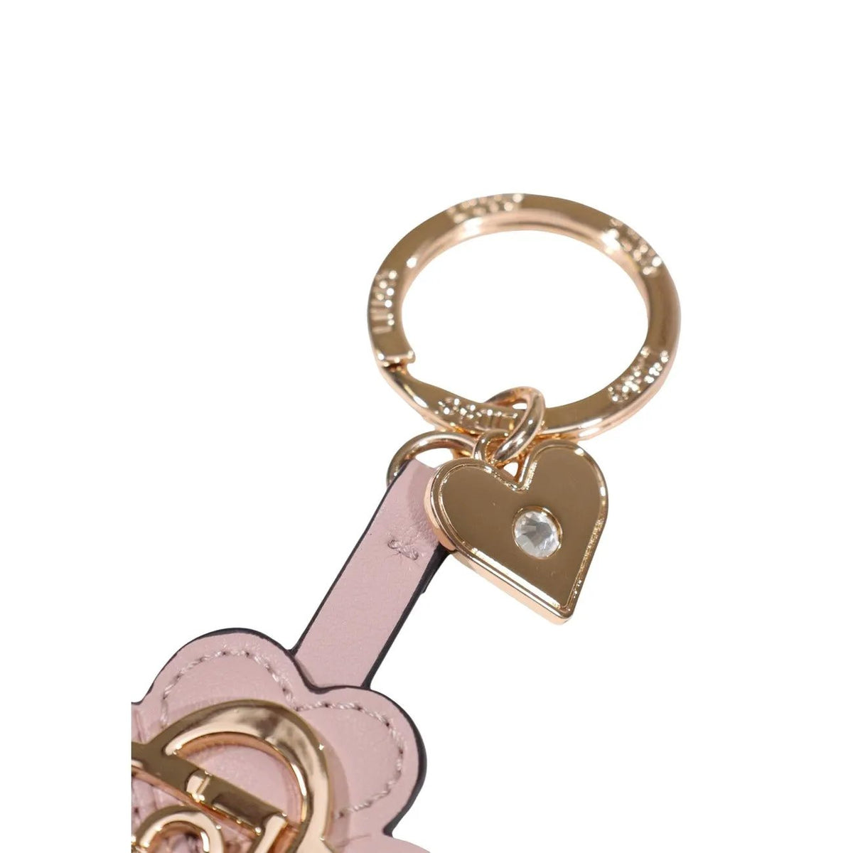 Liu Jo Women Pink Floral Faux Leather Key Ring Luxury Bag Charm by Liu Jo