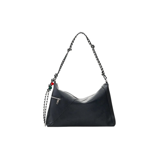 Desigual Women Black Chain Strap Handbag Secure Zip Inner Pockets by Desigual