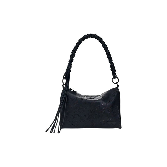 Desigual Stylish Black Women Handbag With Braided Strap And Zip Pocket by Desigual