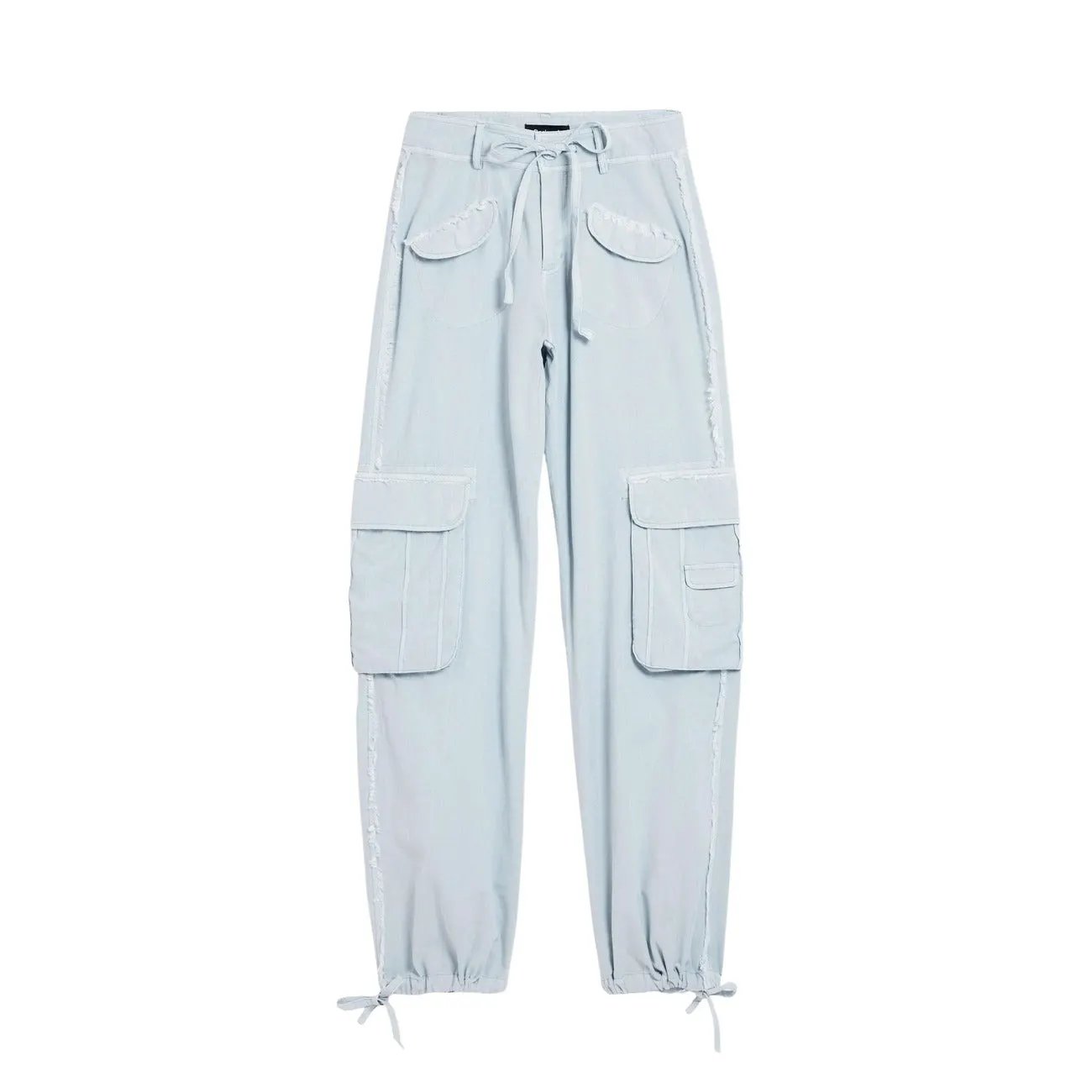 Desigual Women Stylish Light Blue Cotton Viscose Cargo Trousers Summer by Desigual