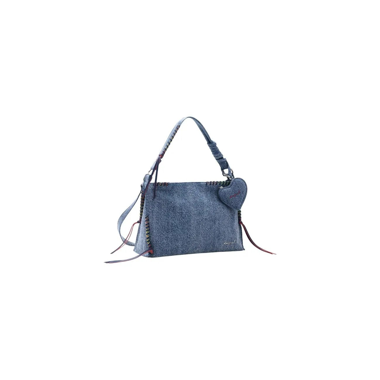 Desigual Women Blue Denim Handbag Stylish Zip Fastening Shoulder Bag With Strap by Desigual