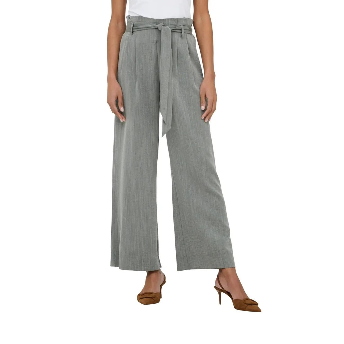 Only Women Stylish Wide Leg Trousers Comfortable Tie Waist Pockets by Only