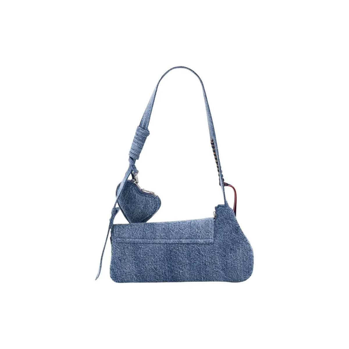 Desigual Women Premium Light Blue Cotton Shoulder Bag With Zip Charm by Desigual