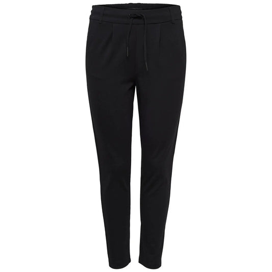 Only Women Black Stretch Trousers Featuring Comfortable Lace Waist Style by Only