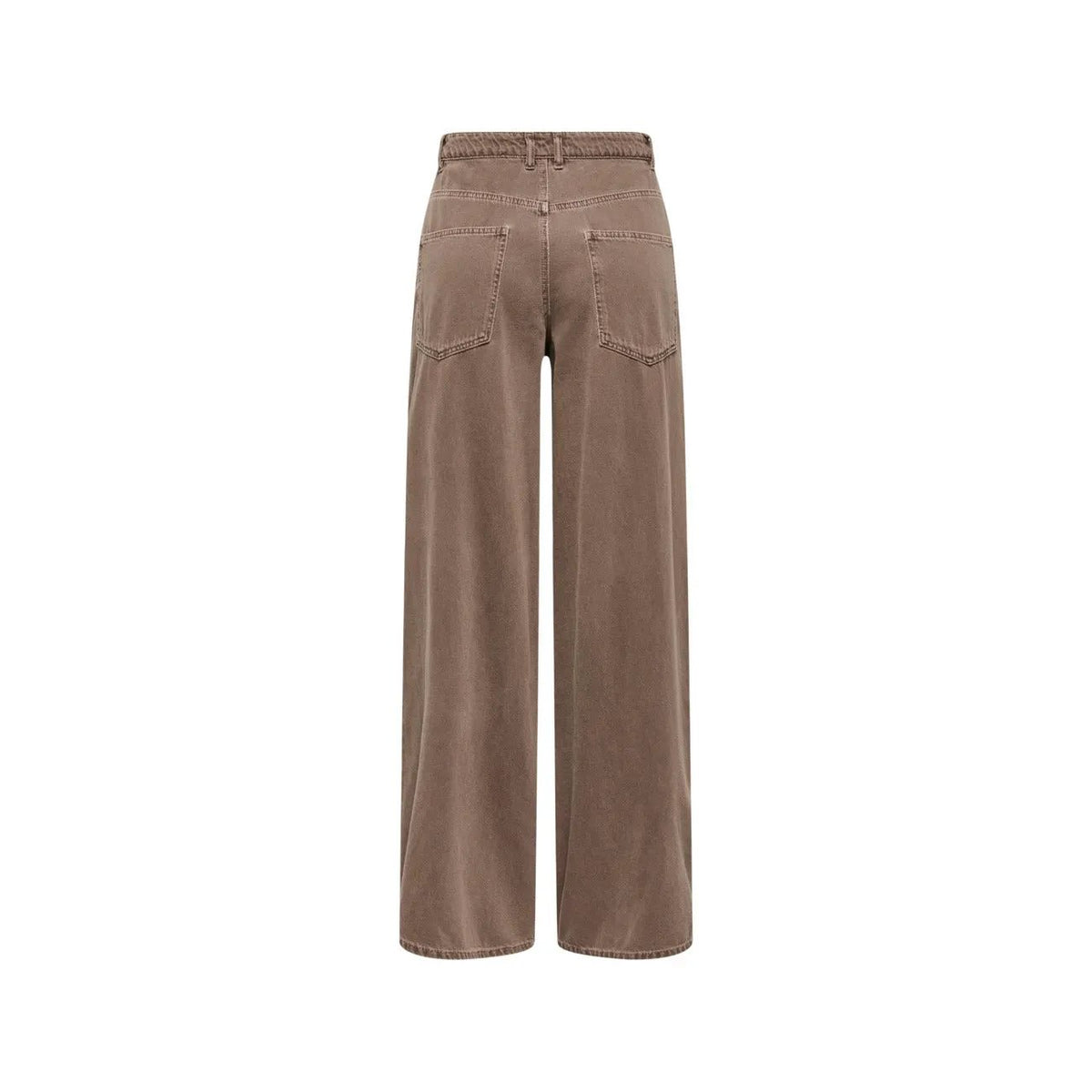 Only Women Brown Wide Leg Jeans High Waist Pure Cotton Comfort Fit by Only
