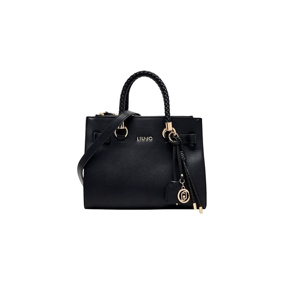 Liu Jo Women Black Faux Leather Boston Bag Premium Elegant Handbag by Liu Jo