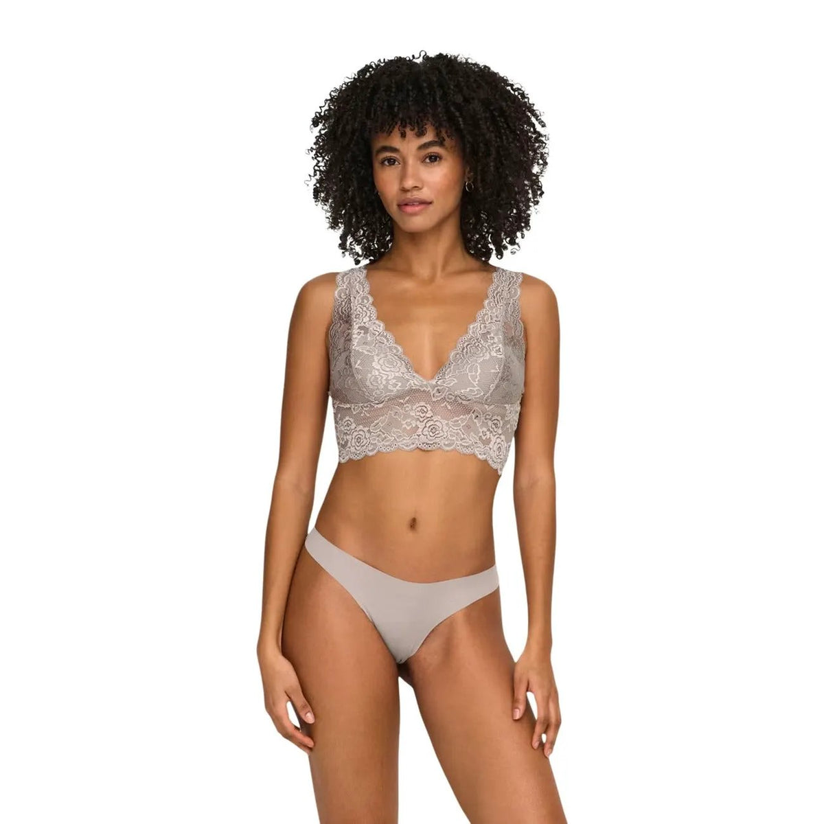 Only Women Grey Lace Bralette Elegant Comfortable Spring Underwear by Only