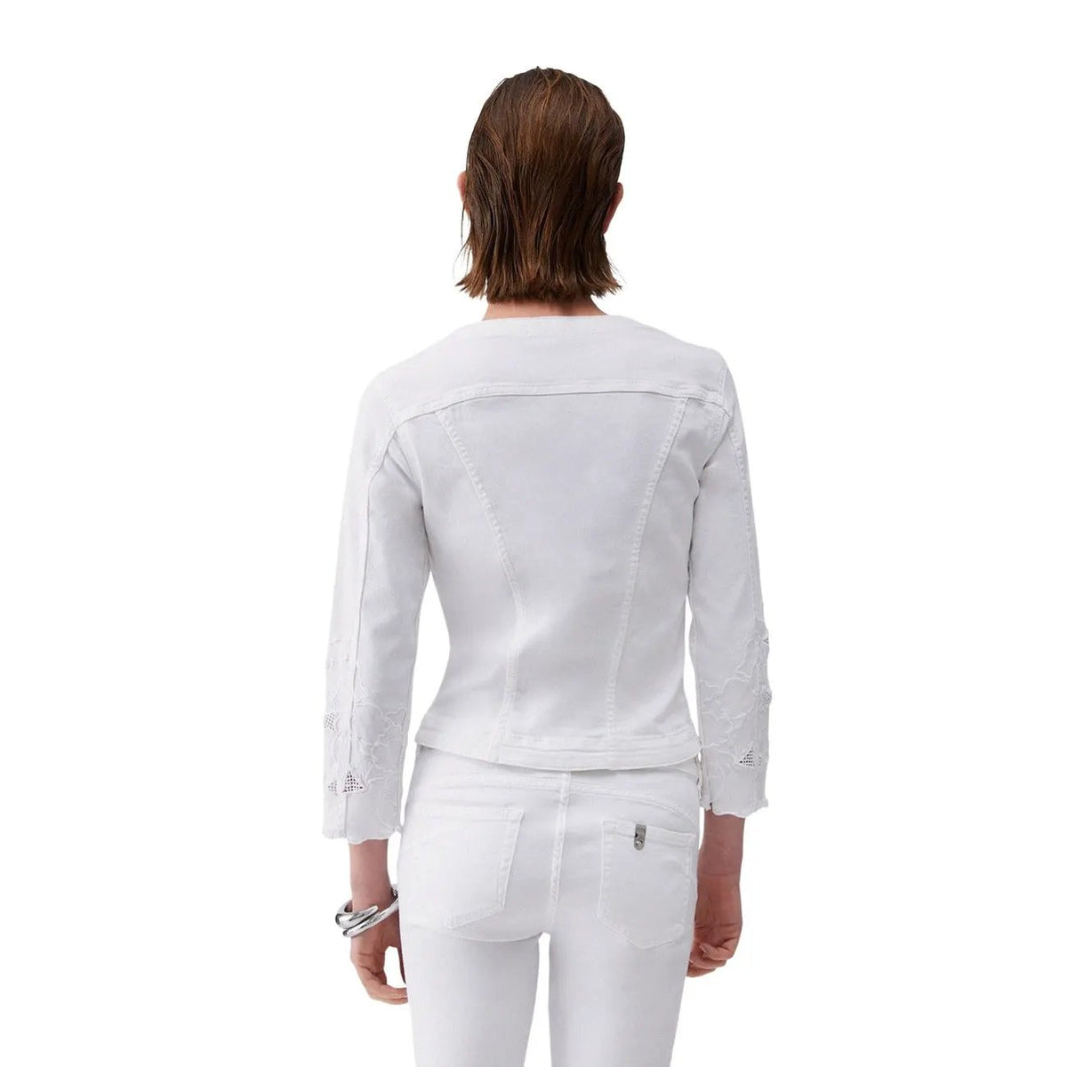 Liu Jo Women White Cotton Blazer Three Quarter Sleeve Elegant Fashion by Liu Jo