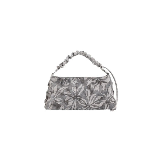 Stunning Desigual Women Grey Floral Cotton Handbag With Zip Closure by Desigual