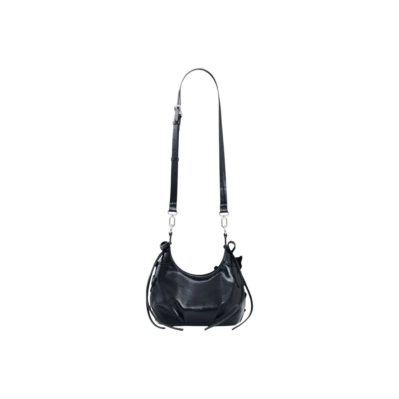 Stylish Desigual Black Women Floral Shoulder Bag With Zip Inner Pocket by Desigual