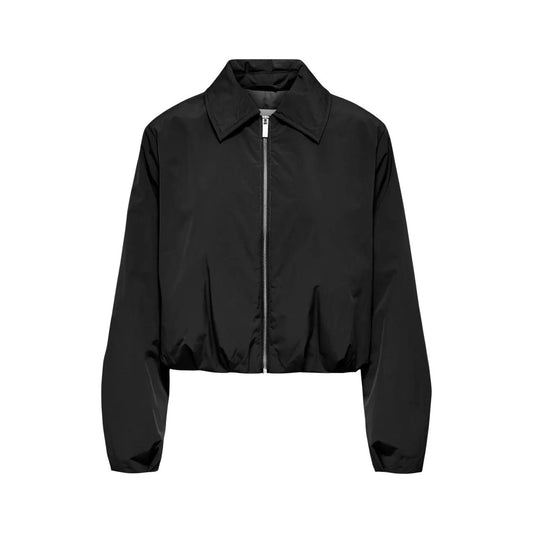 Stylish Only Women Black Zip Front Blazer Classic Collar Long Sleeve Jacket by Only