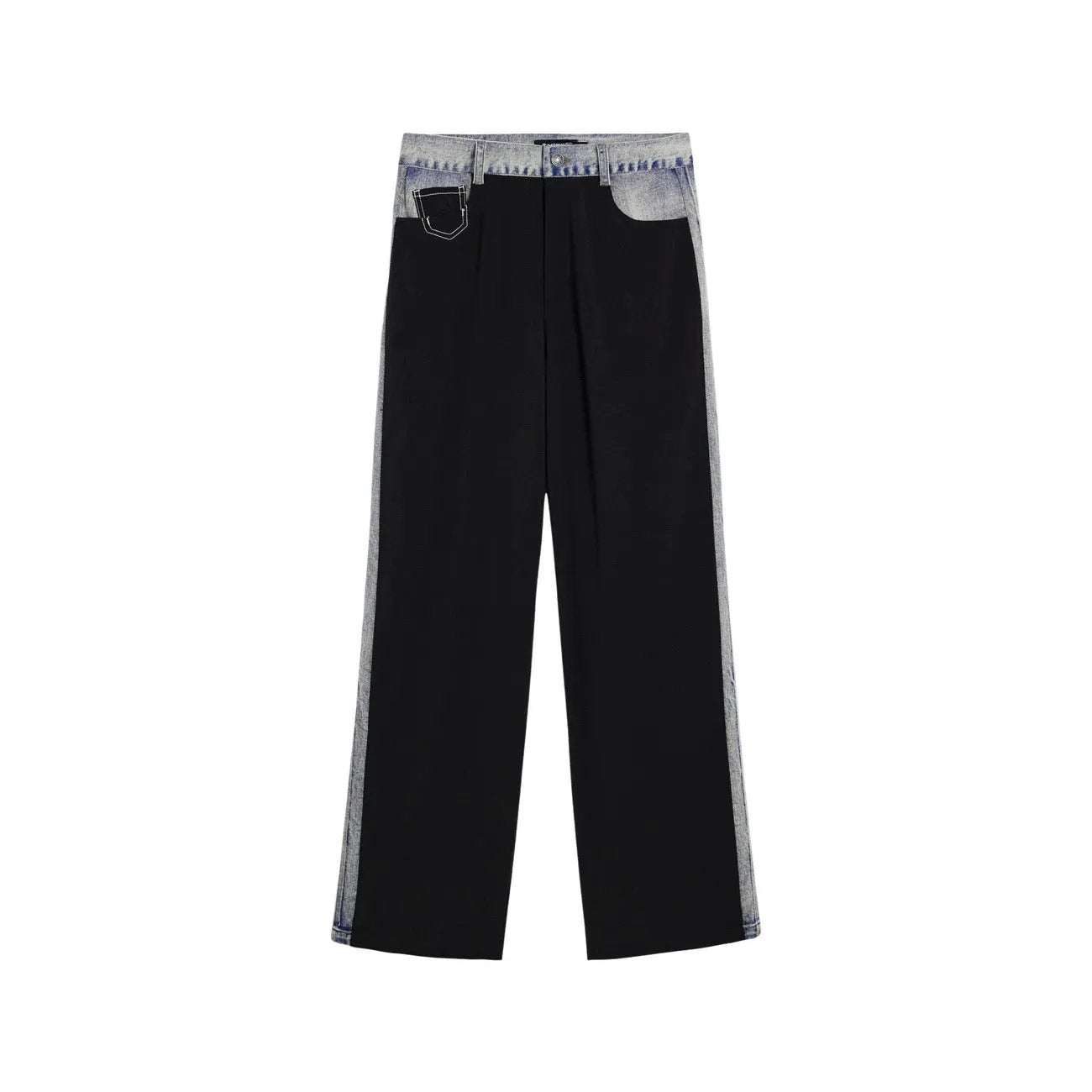Desigual Women Stylish Black Trousers Comfortable Stretch Wide Leg Zip Pockets by Desigual