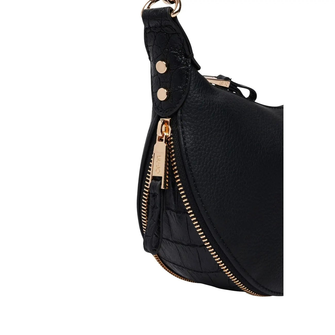 Liu Jo Women Black Elegant Faux Leather Shoulder Bag With Zip And Pockets by Liu Jo