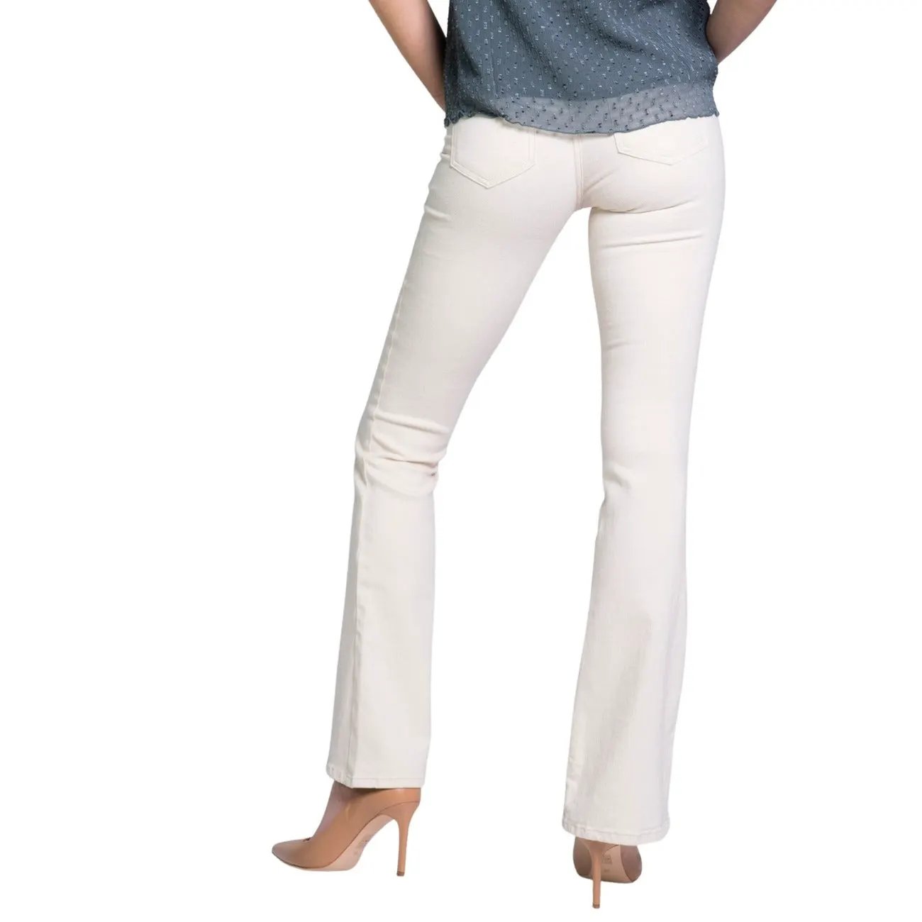 Only Women White Stretch Flare Jeans Slim Fit Stylish Daily Wear by Only