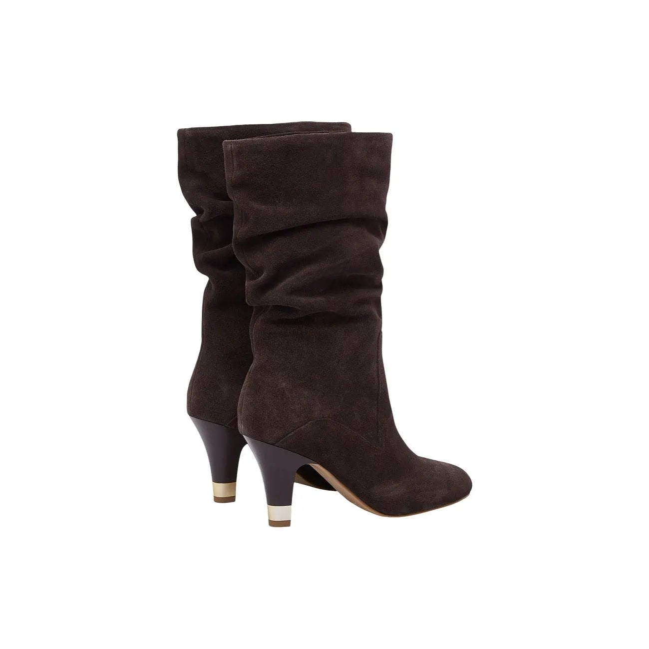Liu Jo Women Brown Leather Slouchy Mid Calf Heel Boots Winter Stylish by Liu Jo