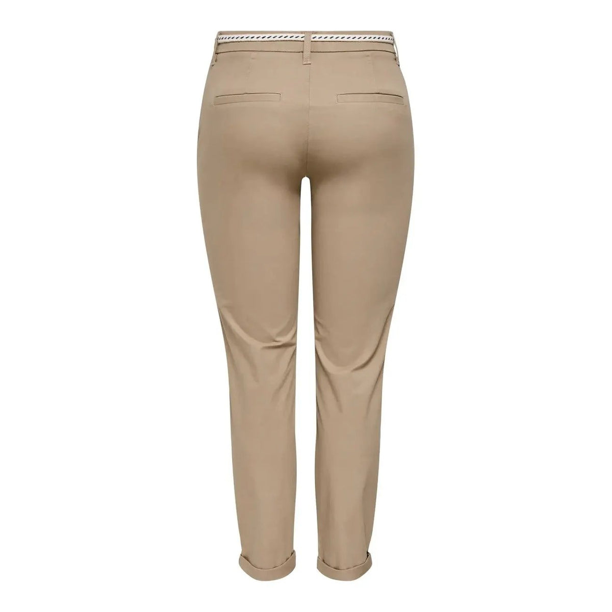 Only Women Cotton Stretch Trousers Comfortable Straight Fit Brown by Only