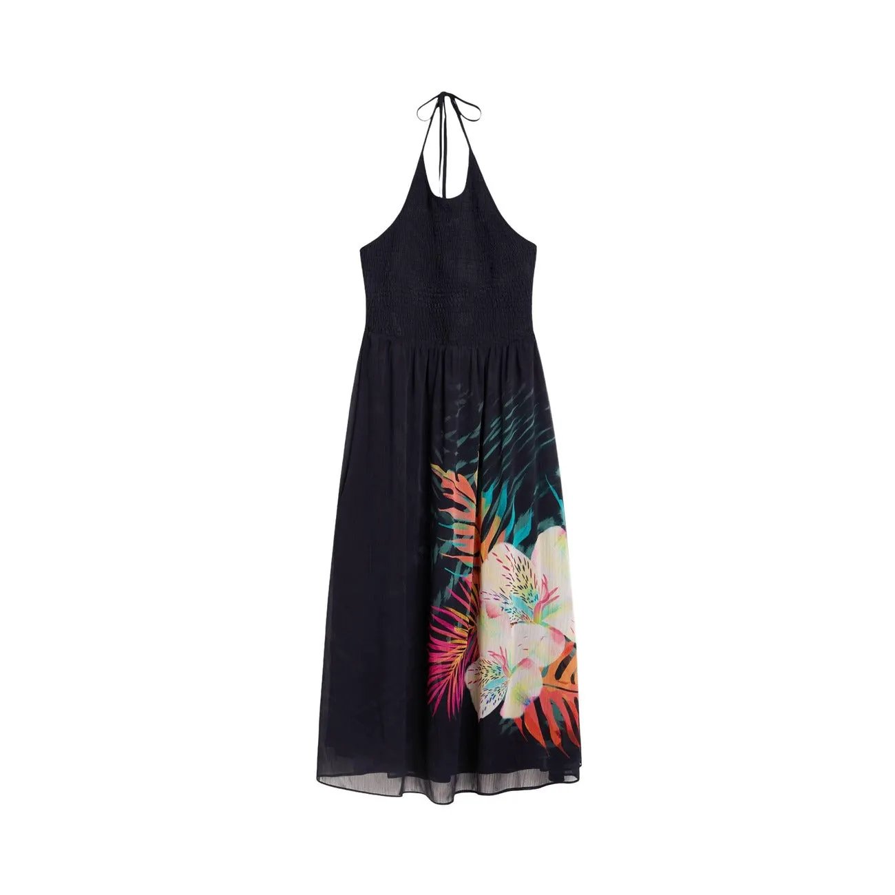 Desigual Women Black Floral Viscose Summer Dress Elegant Breezy Style by Desigual