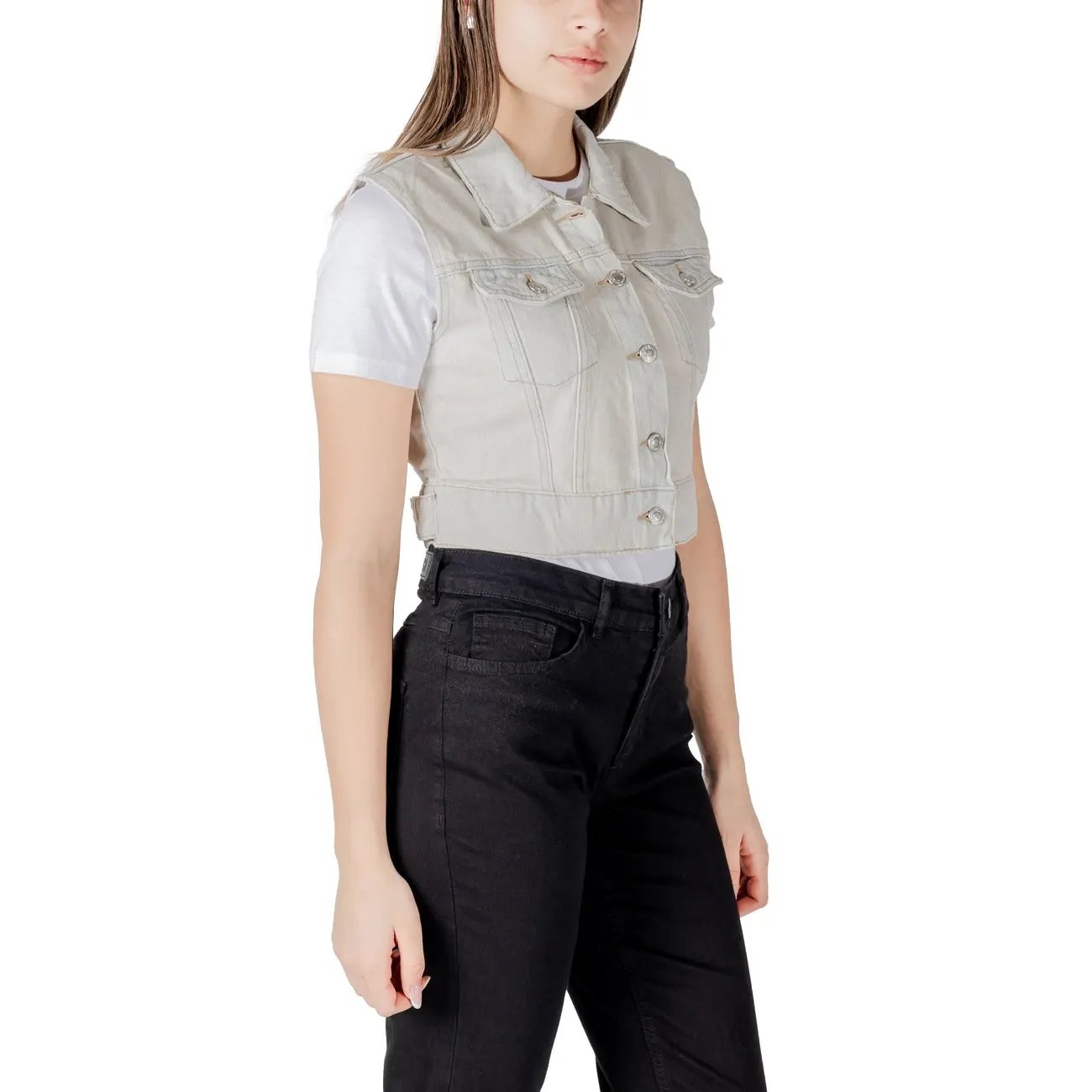 Only Women Organic Cotton Gilet Lightweight Classic Sleeveless Vest by Only