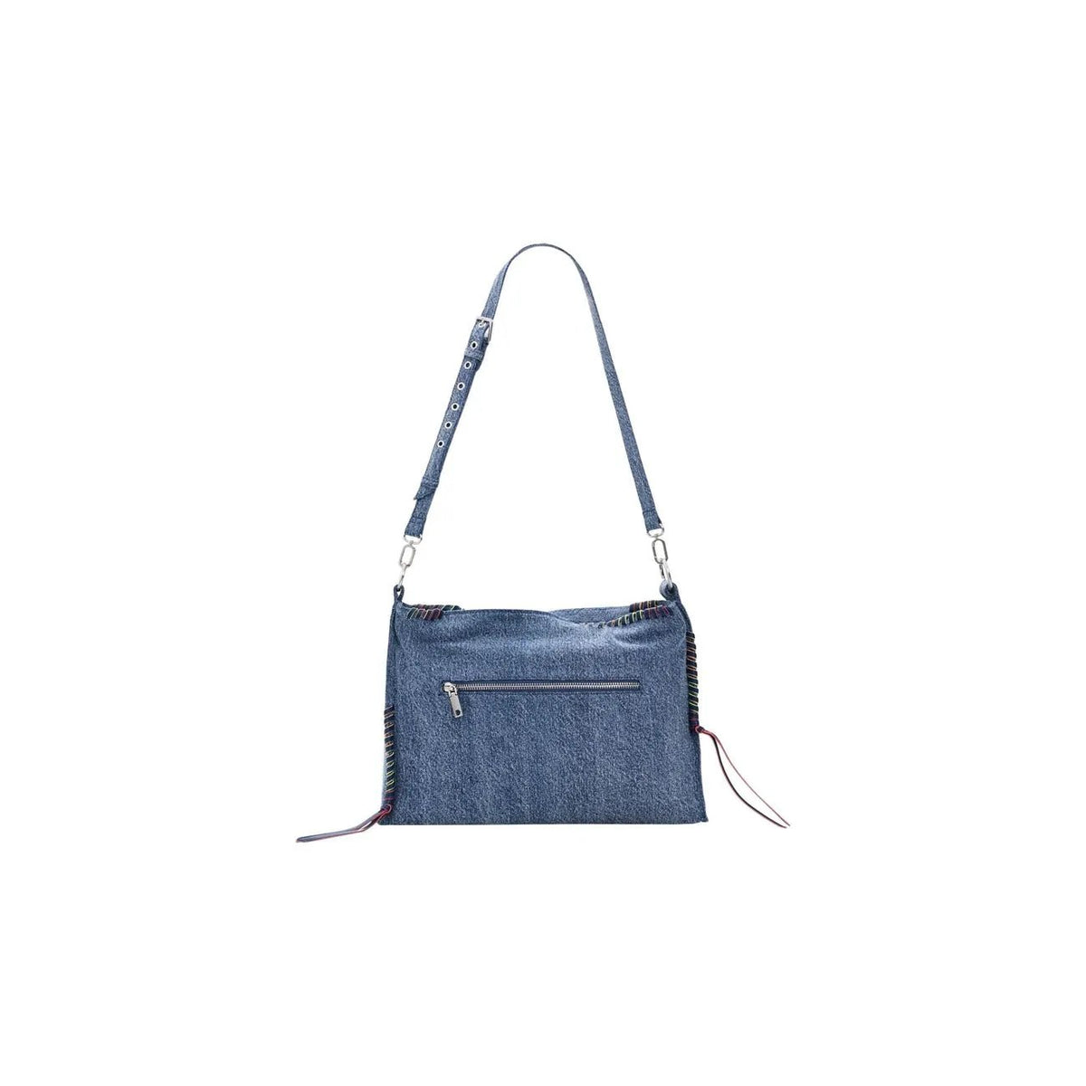Desigual Women Blue Denim Handbag Stylish Zip Fastening Shoulder Bag With Strap by Desigual