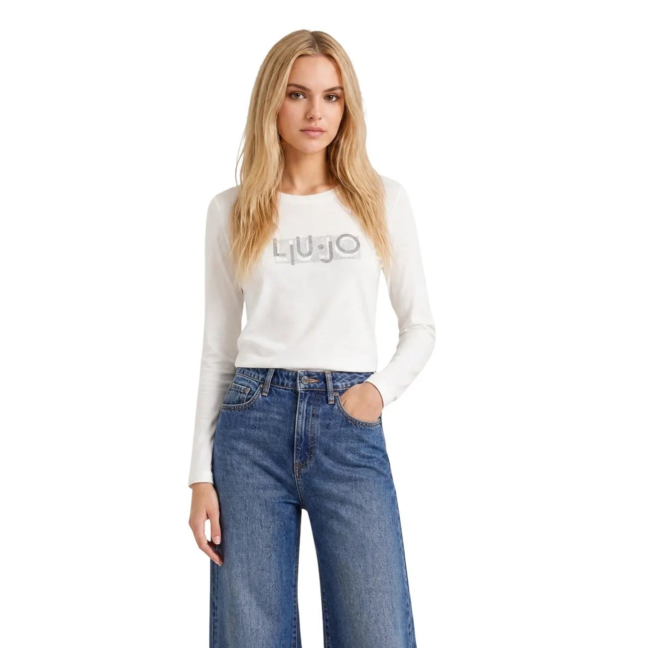 Liu Jo Women Premium Cotton Tshirt Classic Fit Soft Everyday Essential by Liu Jo