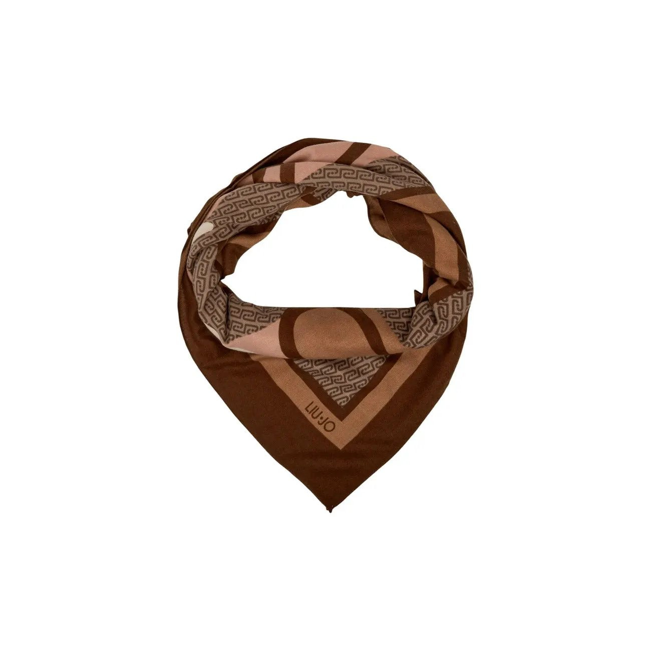 Liu Jo Women Elegant Geometric Pattern Beige Polyester Square Scarf by Liu Jo