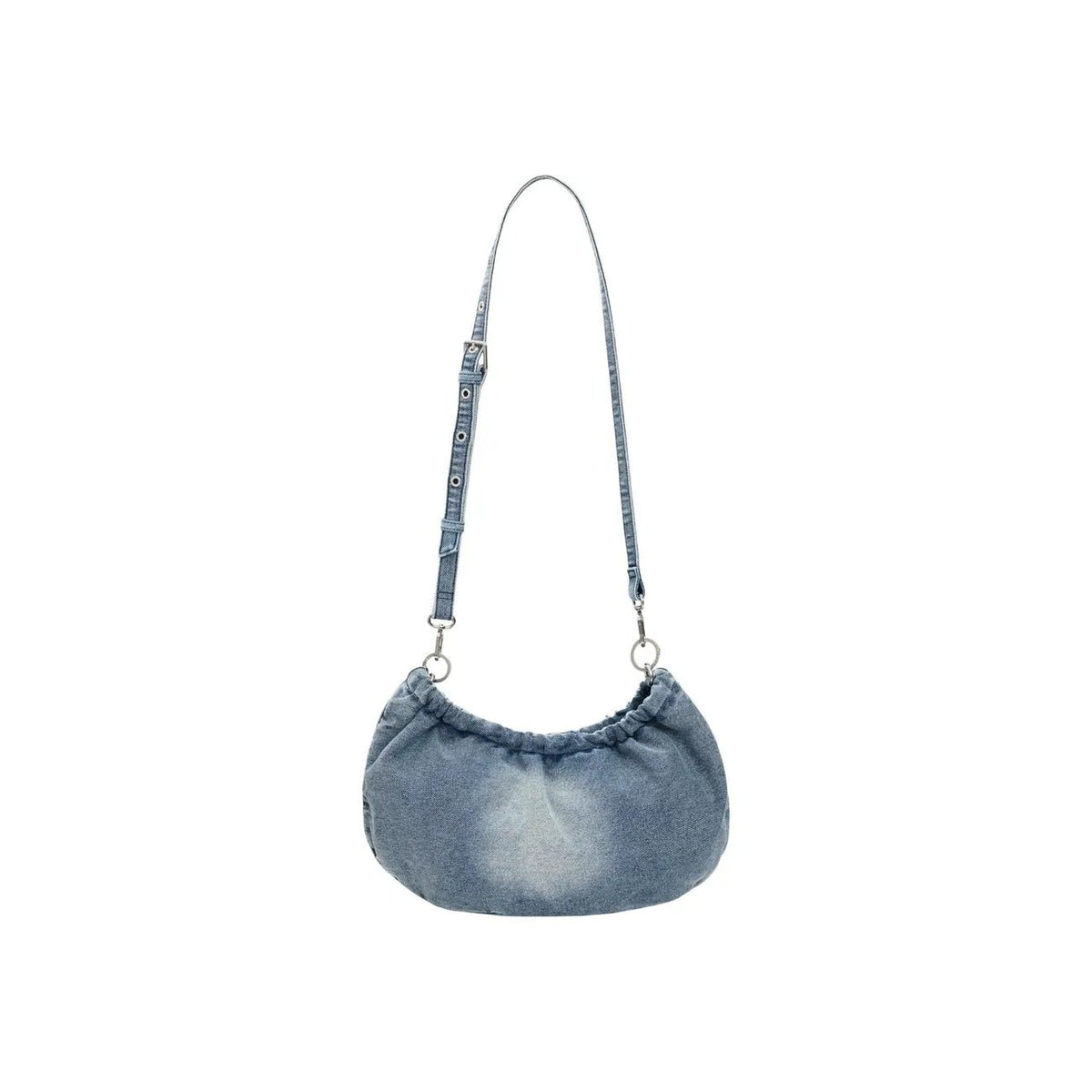 Desigual Women Light Blue Denim Handbag With Zip Braided Strap by Desigual