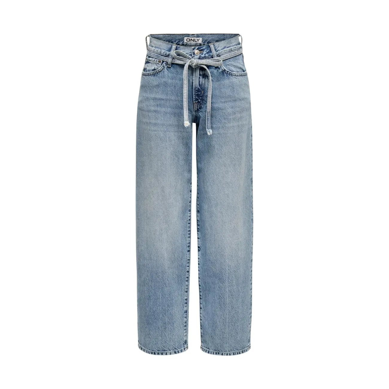 Only Women Premium Light Blue Cotton Jeans Featuring Belt And Pockets by Only