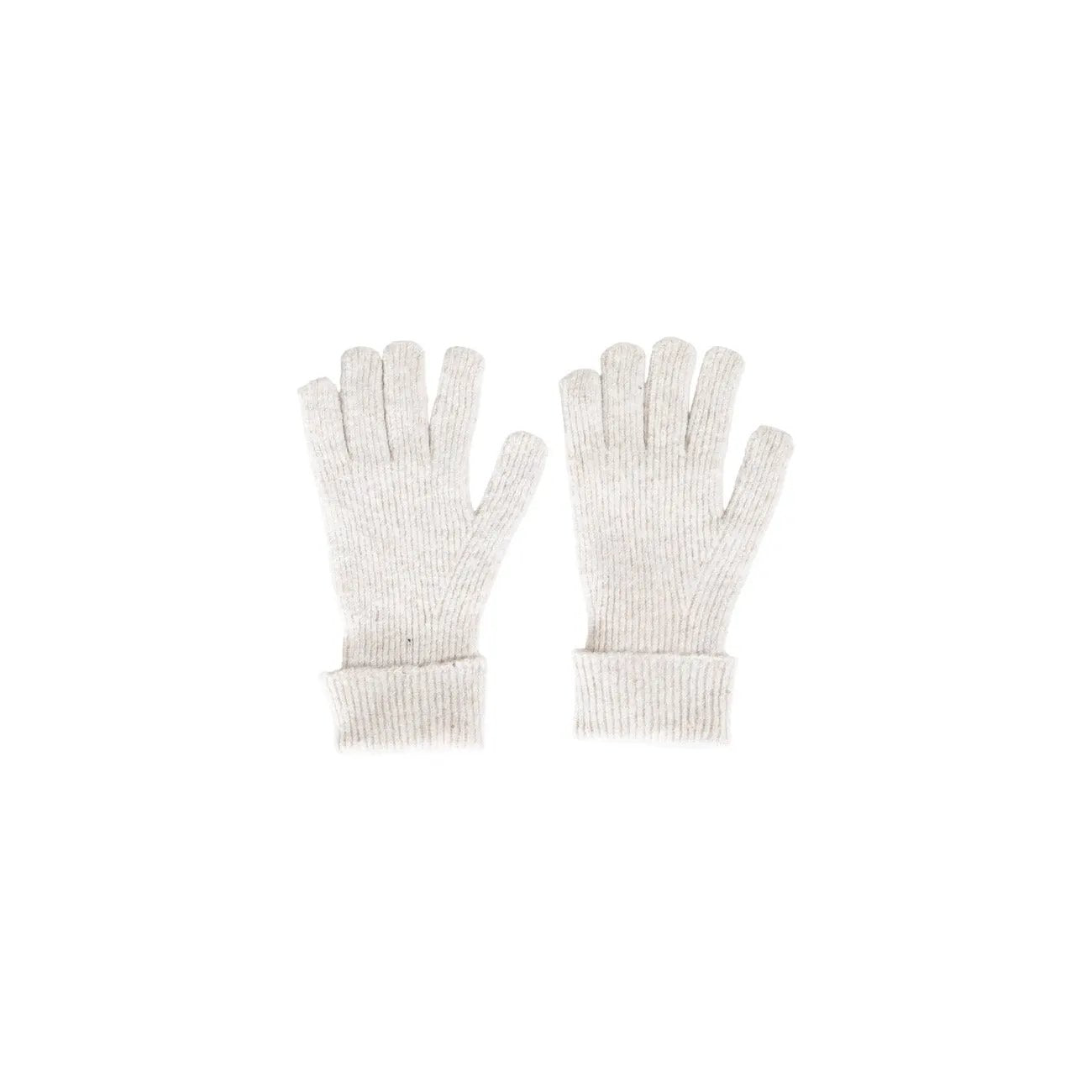 Only Women Ribbed Sparkle Grey Wool Blend Warm Winter Fashion Gloves by Only