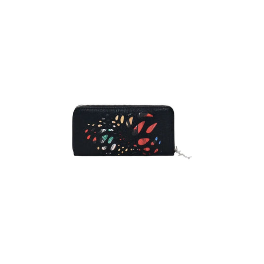 Desigual Women Black Print Stylish Zip Wallet With Secure Inside Pockets by Desigual