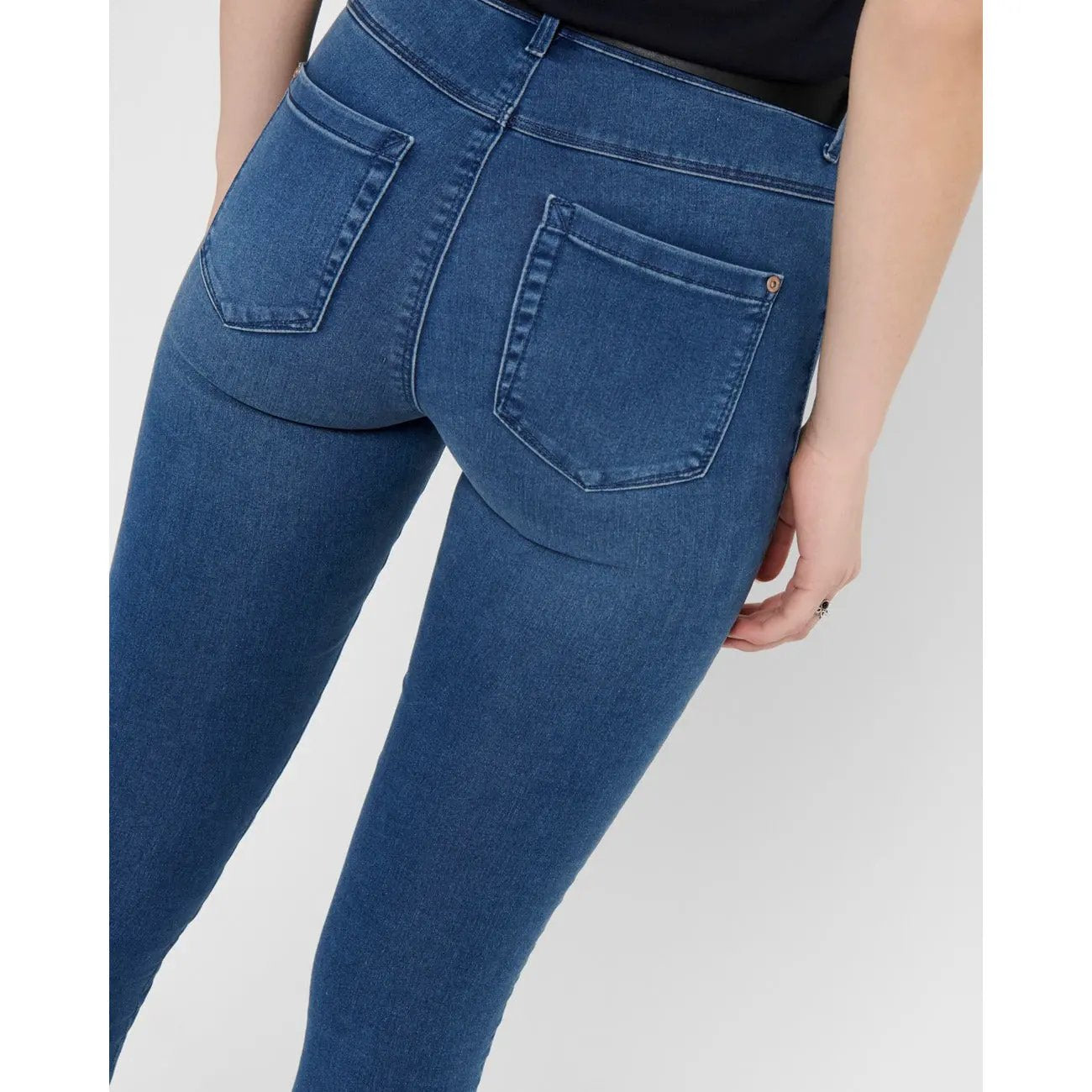 Only Women Blue Premium Cotton Stretch Skinny Jeans High Waist Comfort by Only