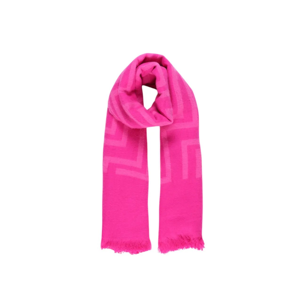 Only Women Fuchsia Acrylic Soft Warm Large Patterned Fall Winter Scarf by Only