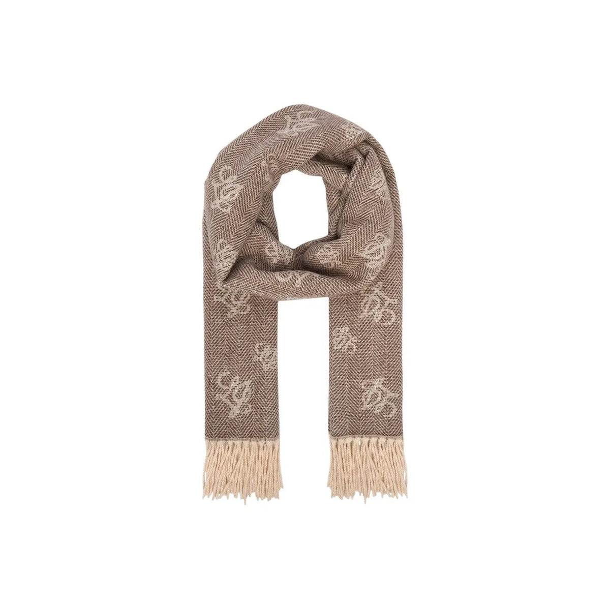 Liu Jo Women Elegant Grey Patterned Winter Scarf Shawl With Fringe Detail by Liu Jo