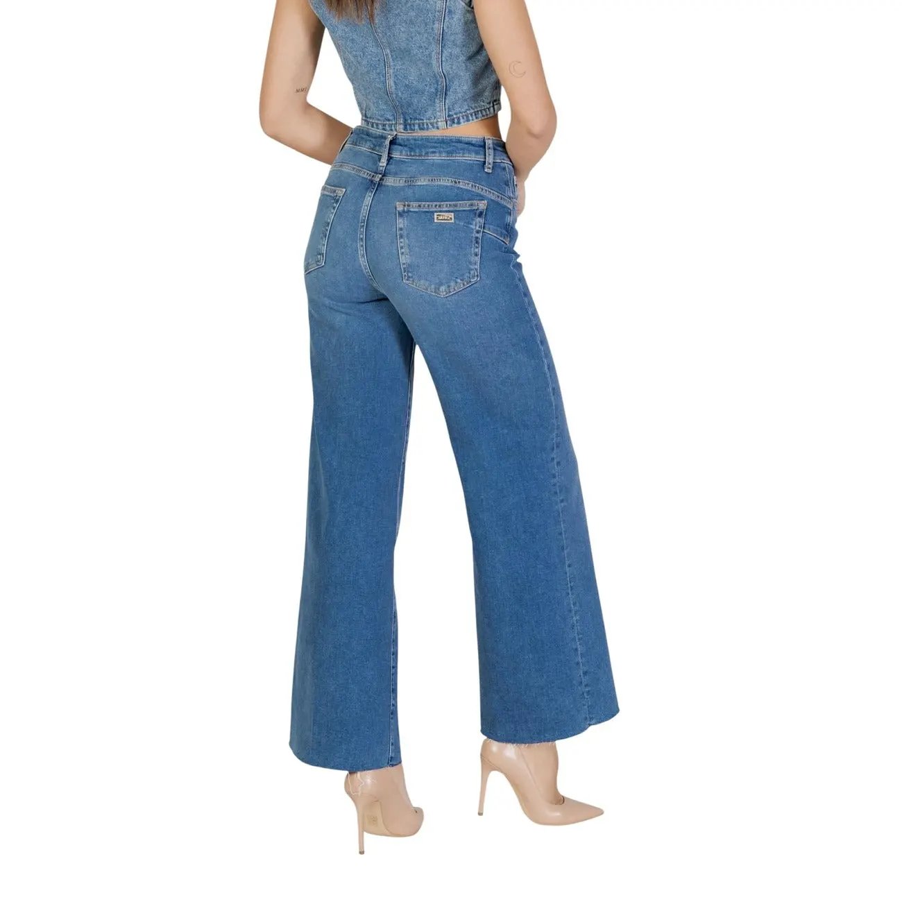 Liu Jo Women Blue Stretch Wide Leg Denim Jeans Premium Comfort by Liu Jo