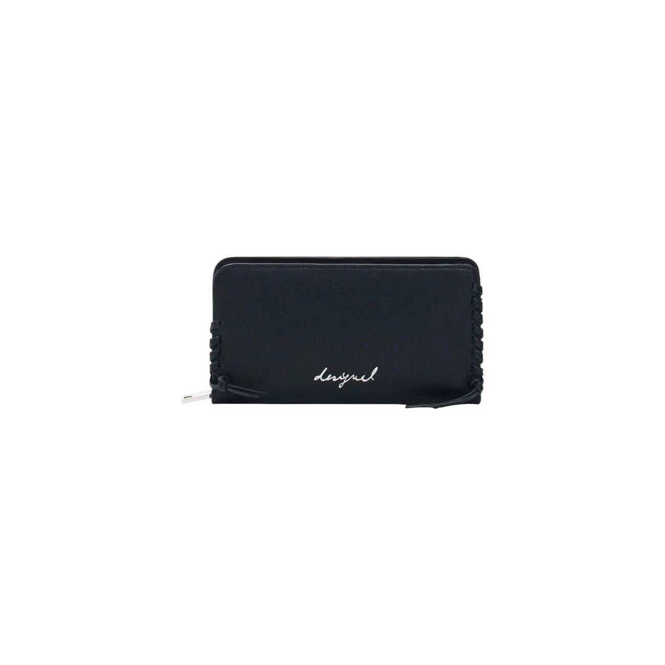 Designer Desigual Women Black Zip Wallet With Inside Compartments Faux Leather by Desigual