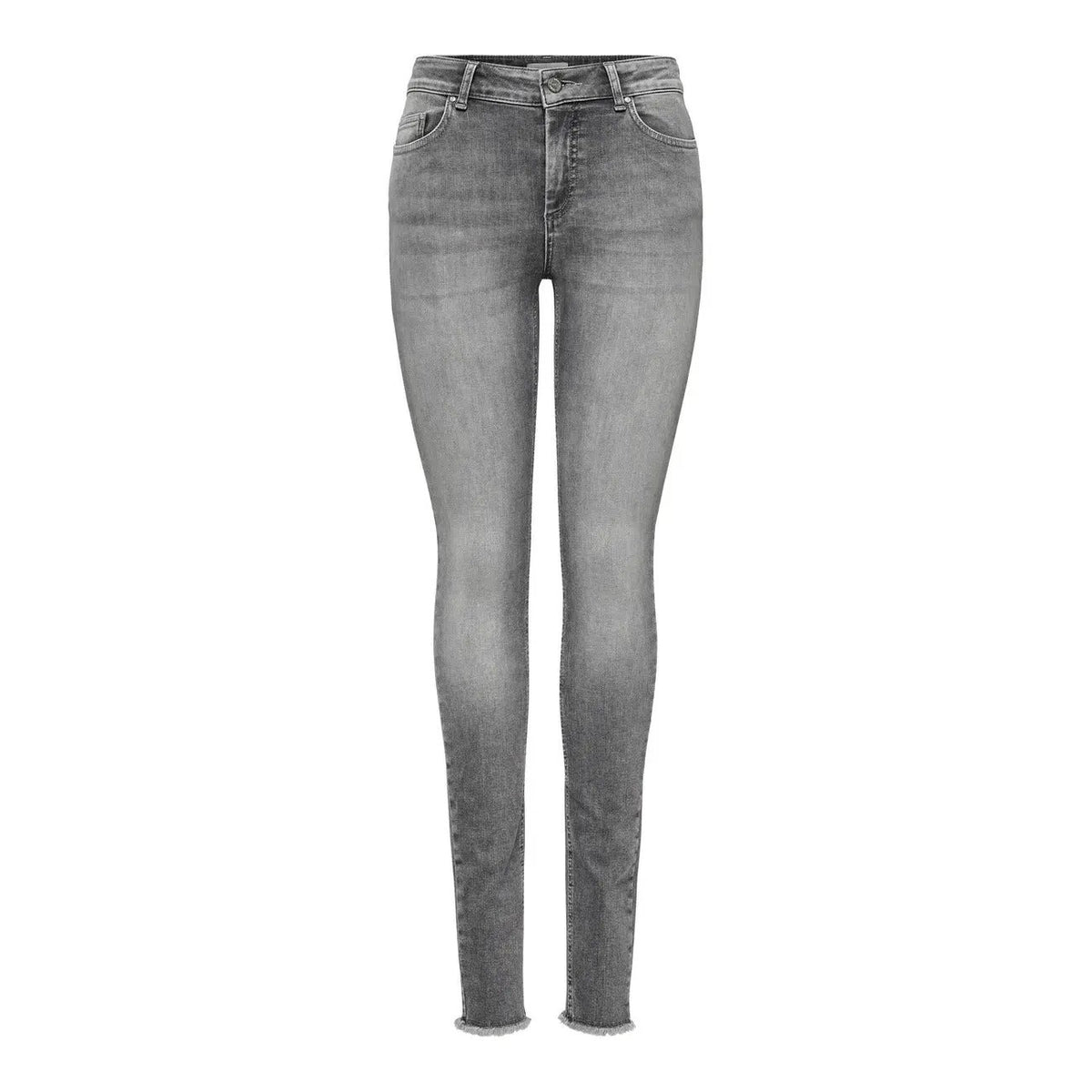 Only Women Grey High Waist Cotton Skinny Jeans Comfortable Stylish Outfit by Only
