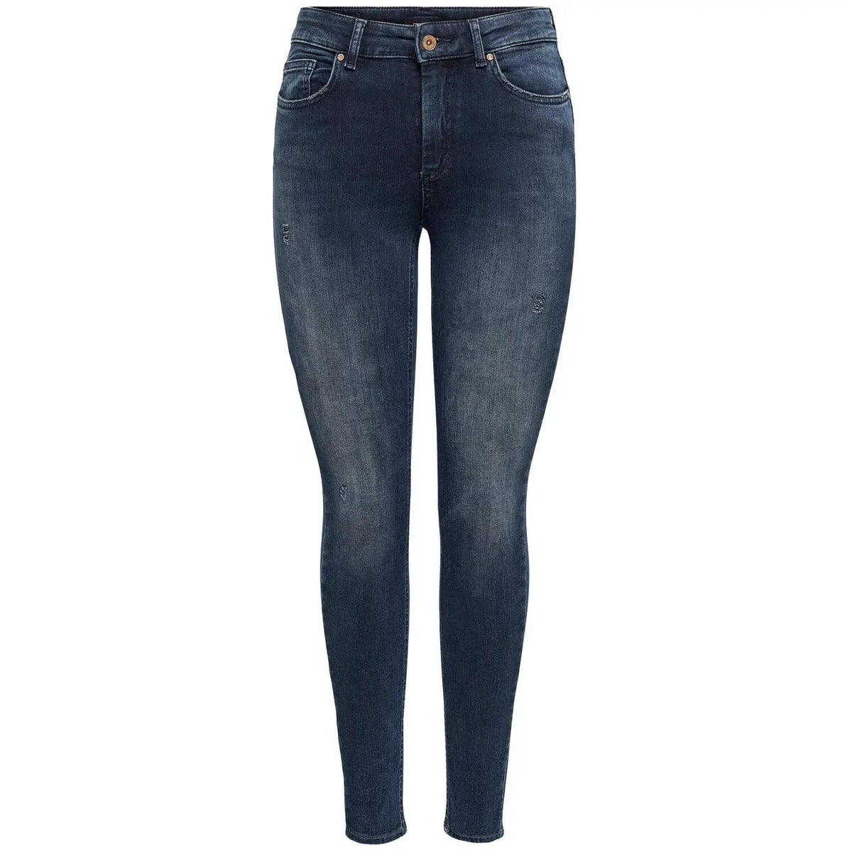 Only Women High Waist Skinny Jeans Blue Stretch Distressed Denim Pants by Only
