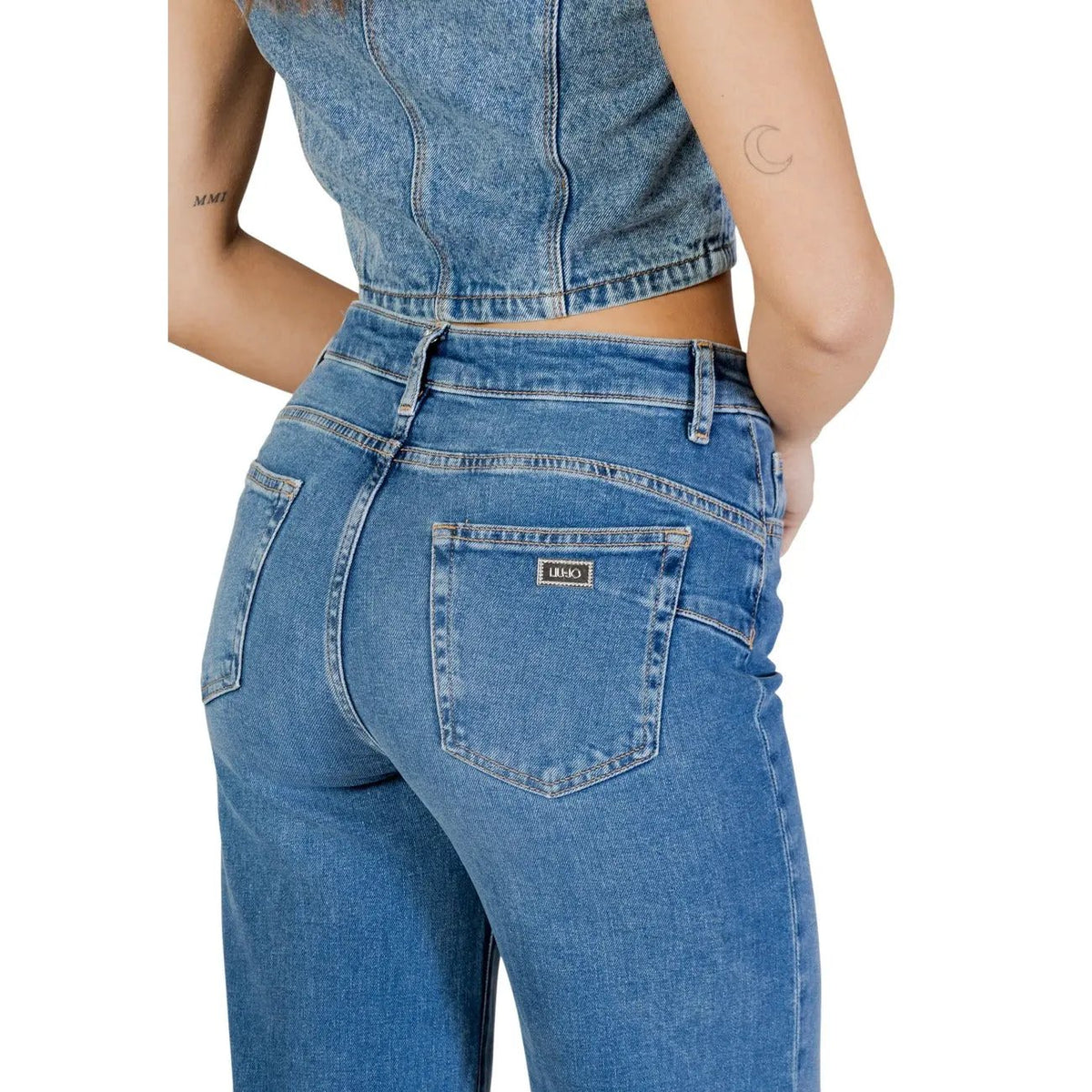 Liu Jo Women Blue Stretch Wide Leg Denim Jeans Premium Comfort by Liu Jo