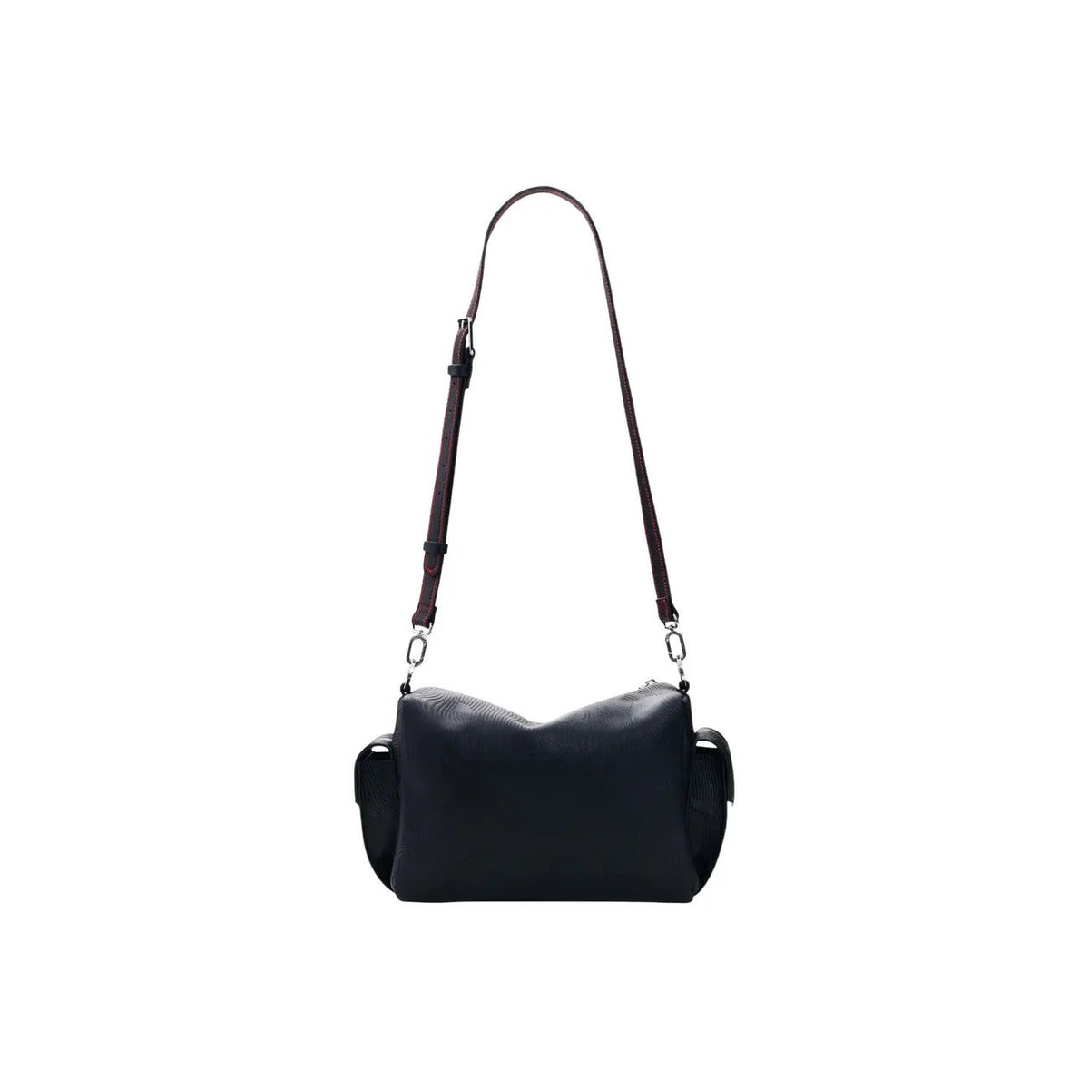 Desigual Women Premium Black Floral Embossed Shoulder Handbag With Zip Pockets by Desigual