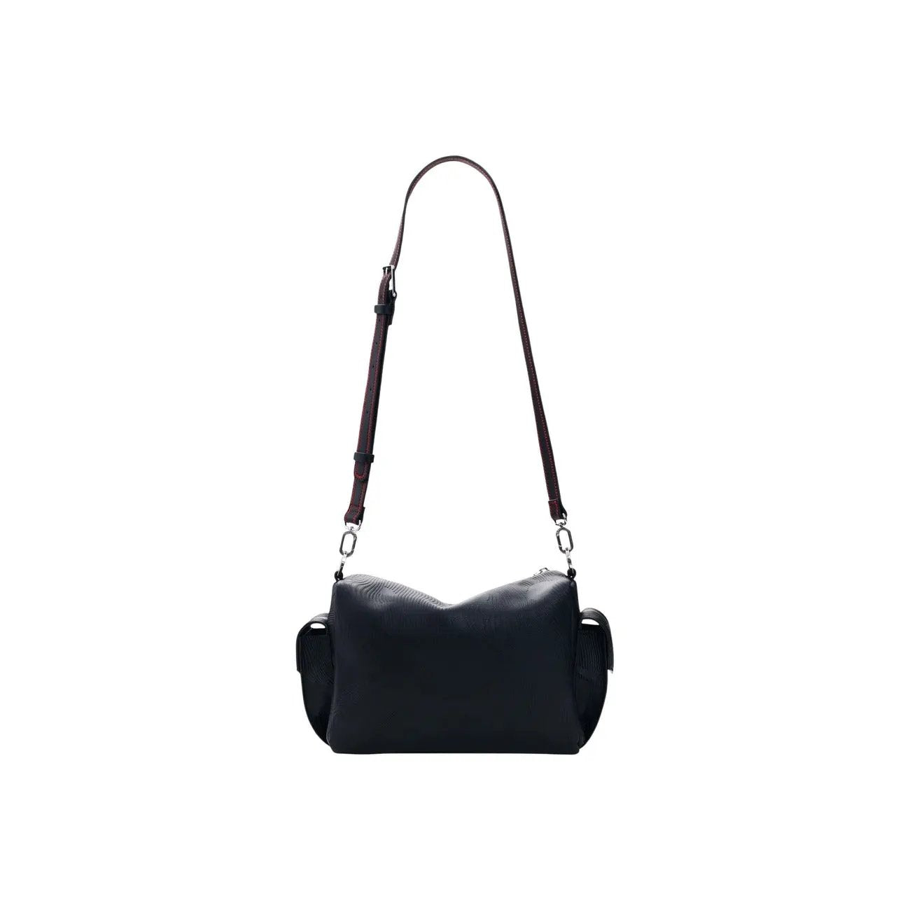 Desigual Women Premium Black Floral Embossed Shoulder Handbag With Zip Pockets by Desigual