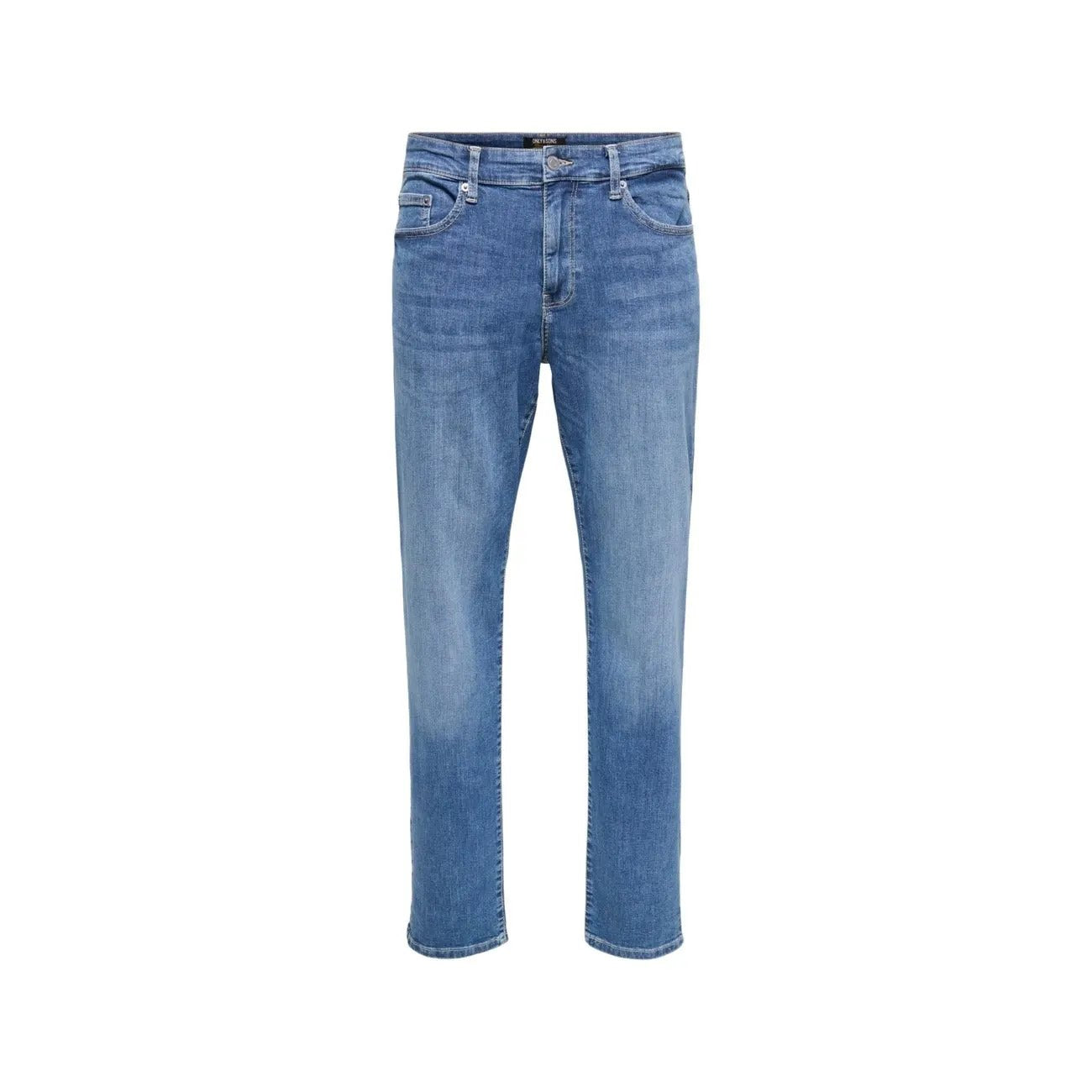 Only And Sons Premium Men Light Blue Cotton Stretch Denim Jeans by Only & Sons