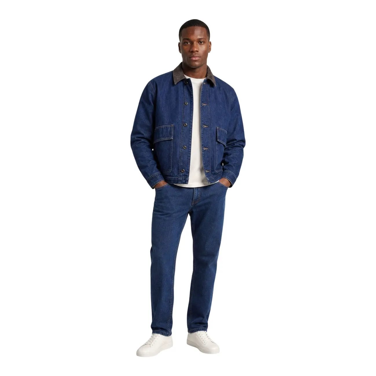 Only & Sons Men Blue Denim Jacket Button Fastening Casual Wear by Only & Sons