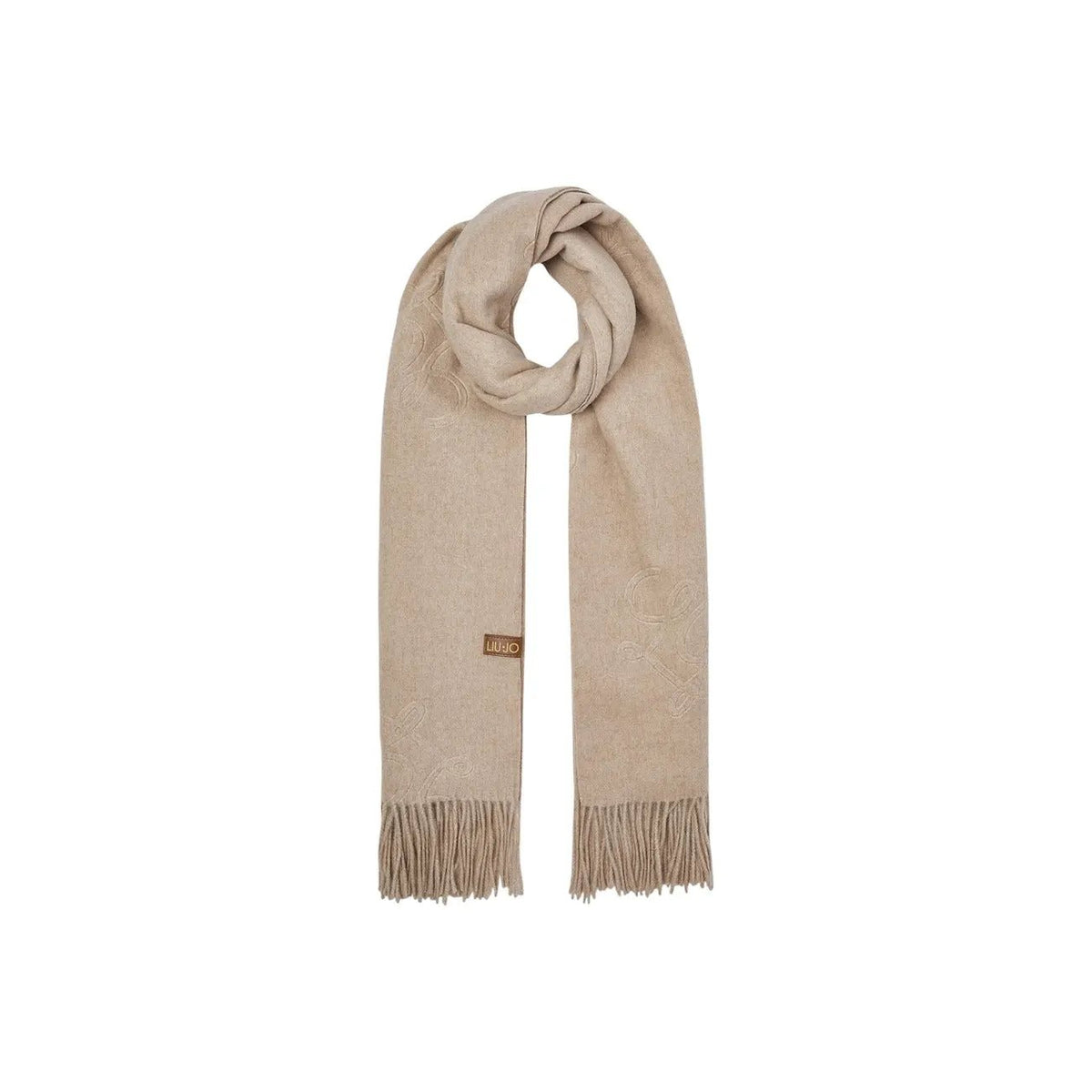 Liu Jo Women Elegant Grey Patterned Winter Scarf Shawl With Fringe Detail by Liu Jo